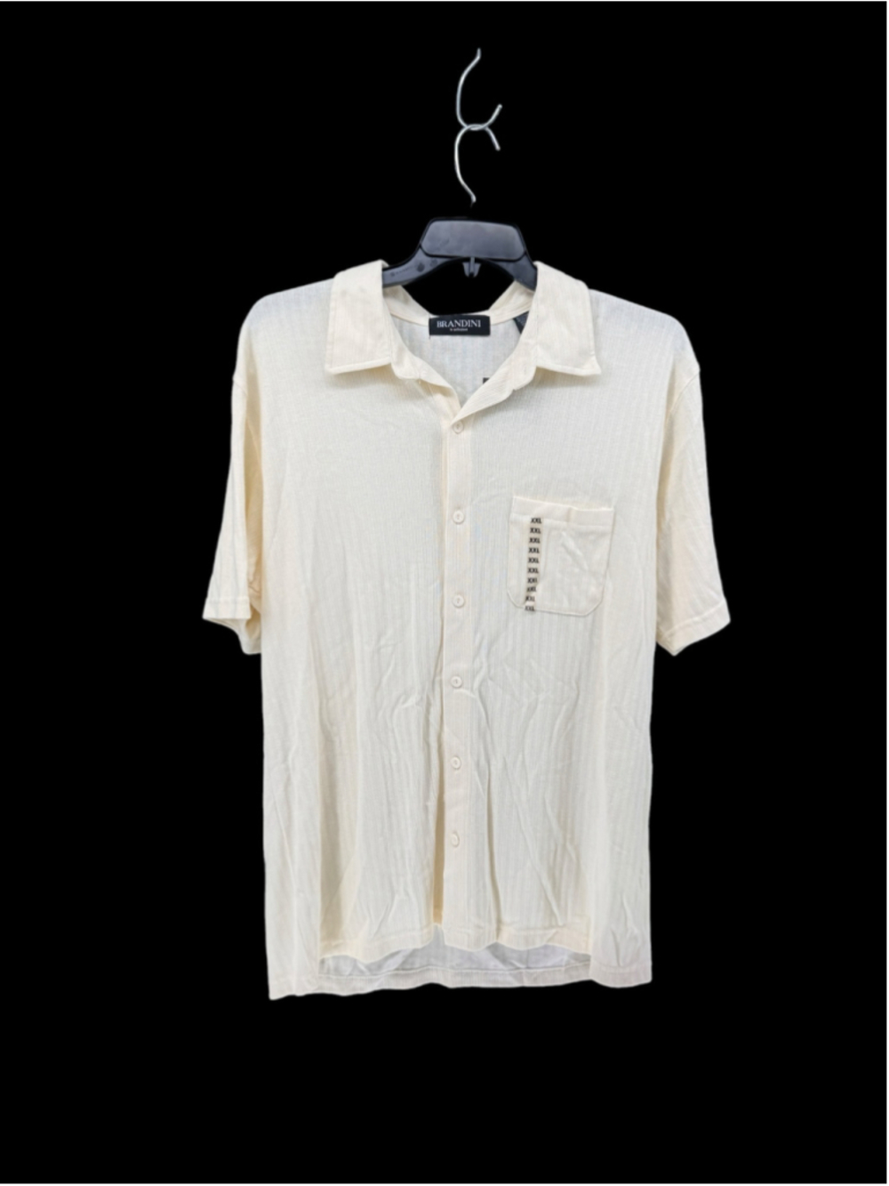 Men's Brandini Casual Button Down Shirt Cream XXL
